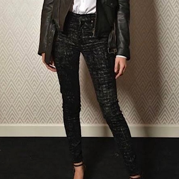 Polo by Ralph Lauren Tompkins Skinny Crop Black/Silver pants - Picture 2 of 10